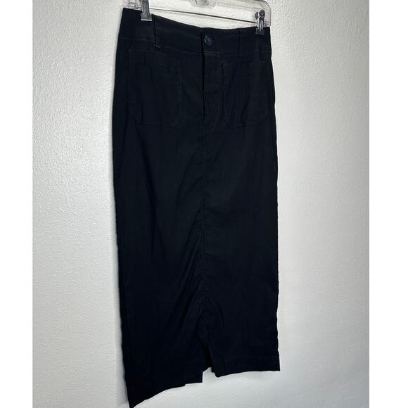 Maeve Black Colette Form Fitting High Rise Front Zip Maxi Skirt S - Picture 2 of 14
